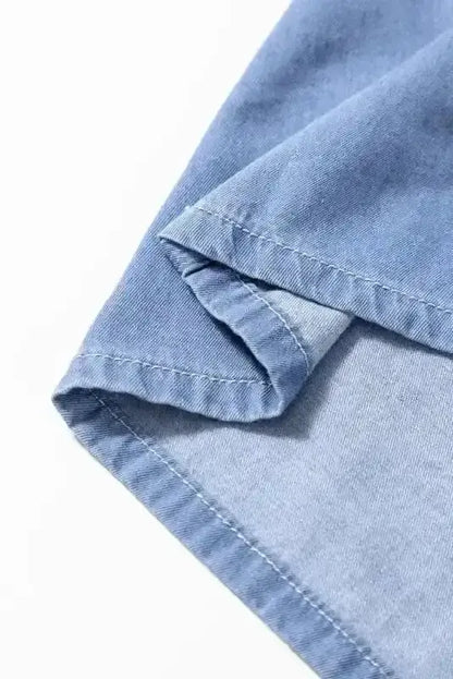 Blue Chambray V-Neck Cutout Maxi Dress Women UK | Beach