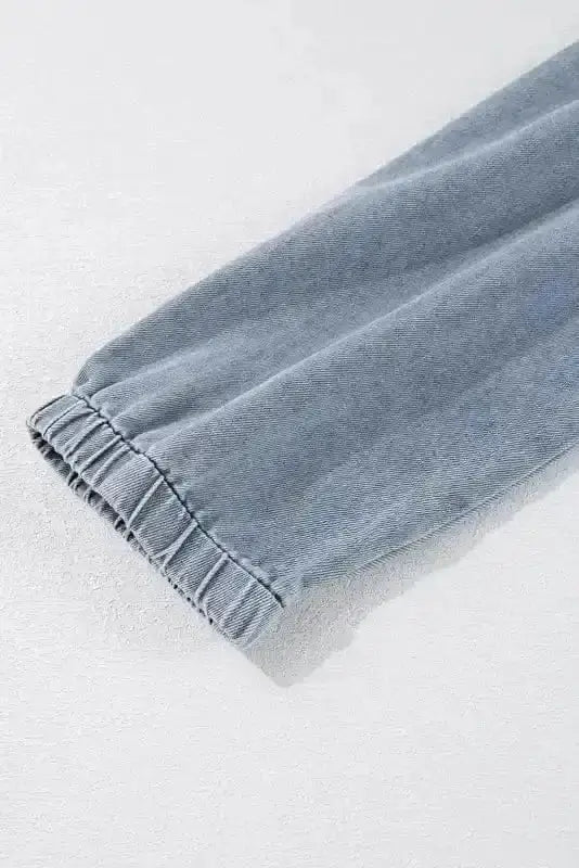 Blue Denim Puff Sleeve Mini Dress Women UK | Light Wash