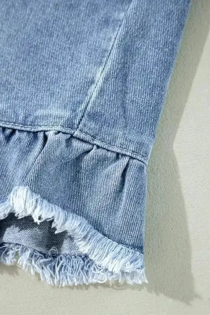 Frayed Hem Denim Jacket Women UK