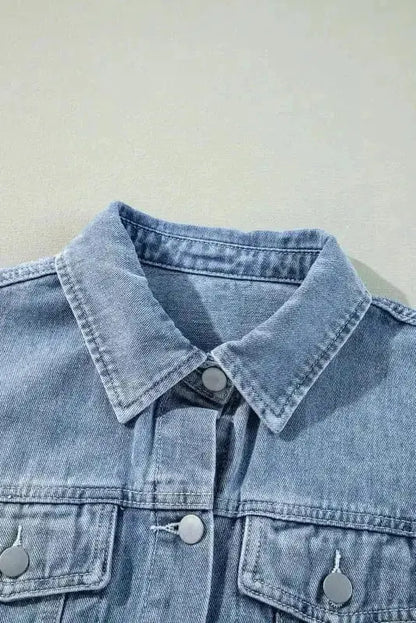 Frayed Hem Denim Jacket Women UK