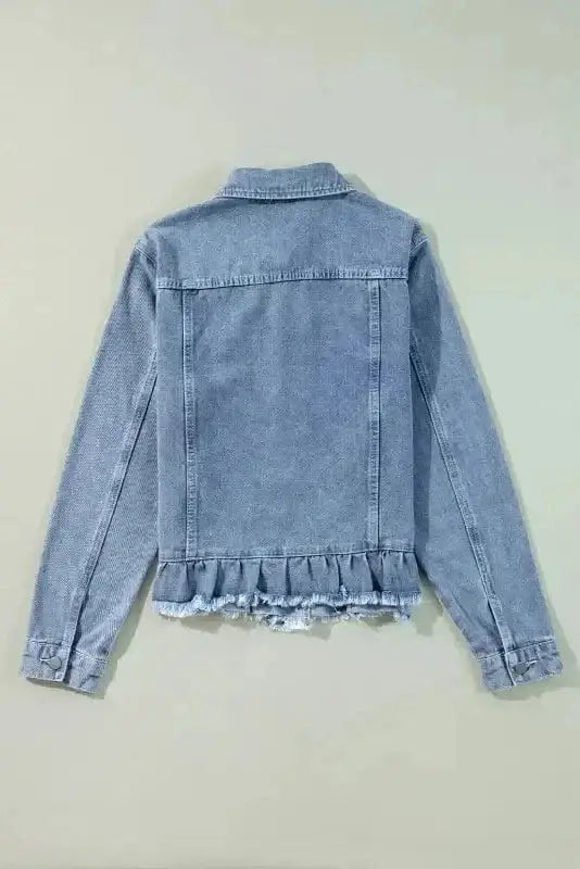 Frayed Hem Denim Jacket Women UK