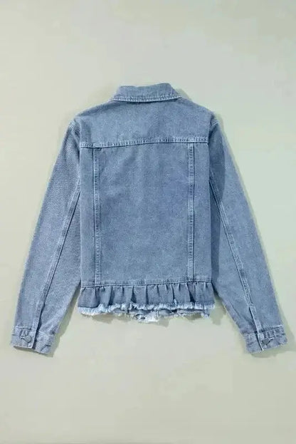 Frayed Hem Denim Jacket Women UK