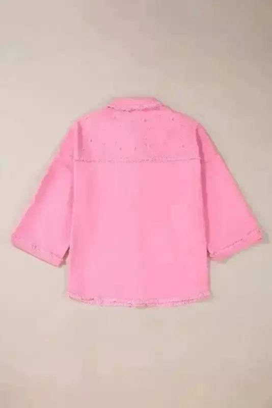 Pearl Beaded Denim Jacket Women UK