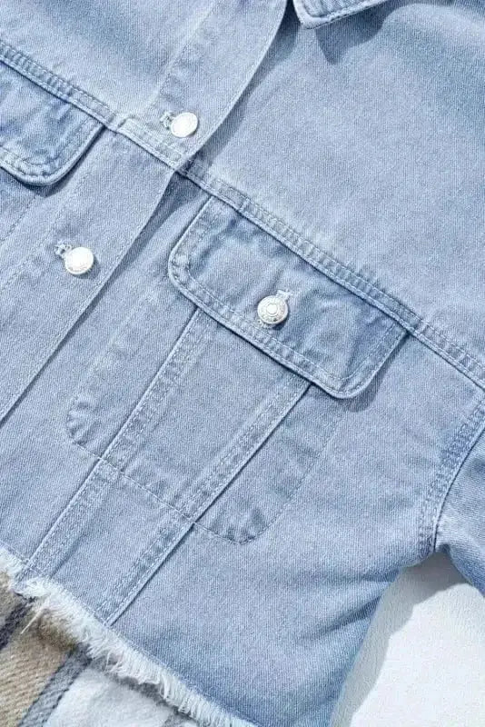 Plaid Oversized Denim Jacket Women UK