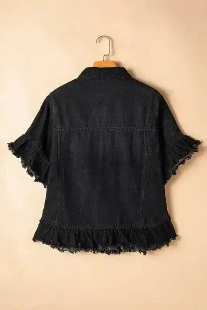 Raw Hem Denim Jacket Women UK