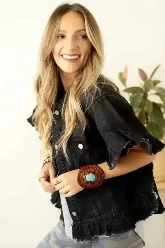 Raw Hem Denim Jacket Women UK