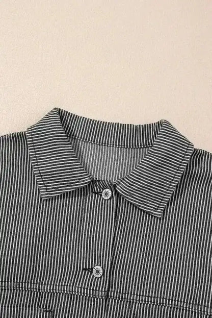 Oversized Stripe Denim Jacket Women UK