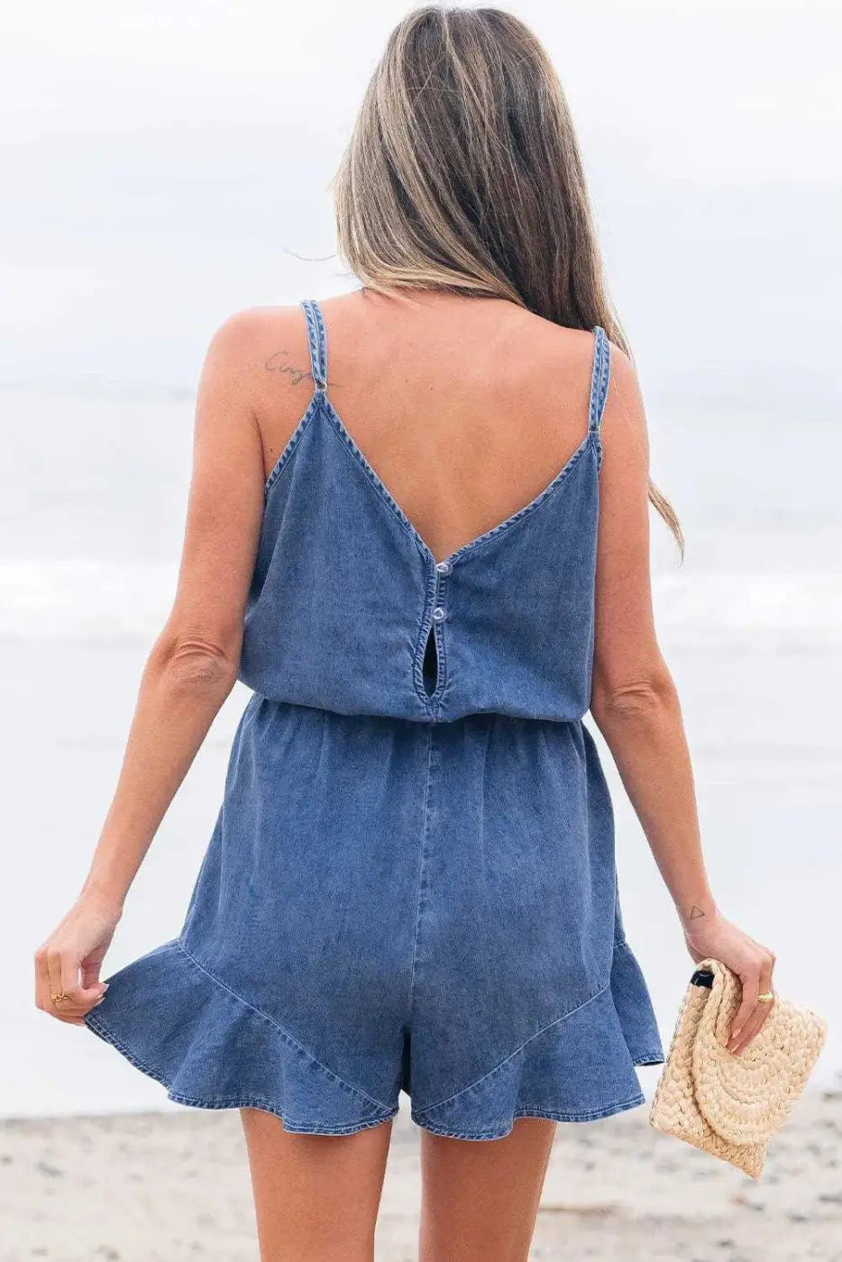 Ashleigh Strappy Chambray Romper