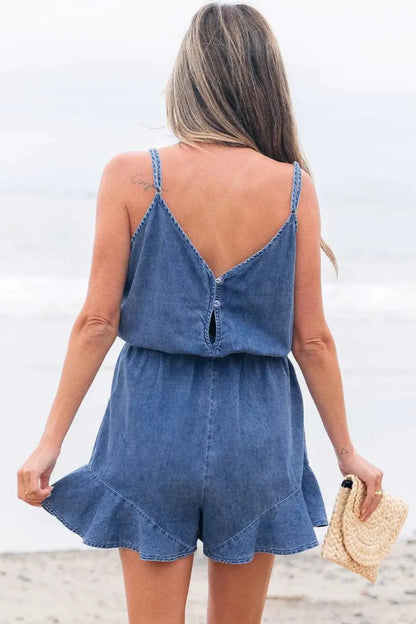 Ashleigh Strappy Chambray Romper