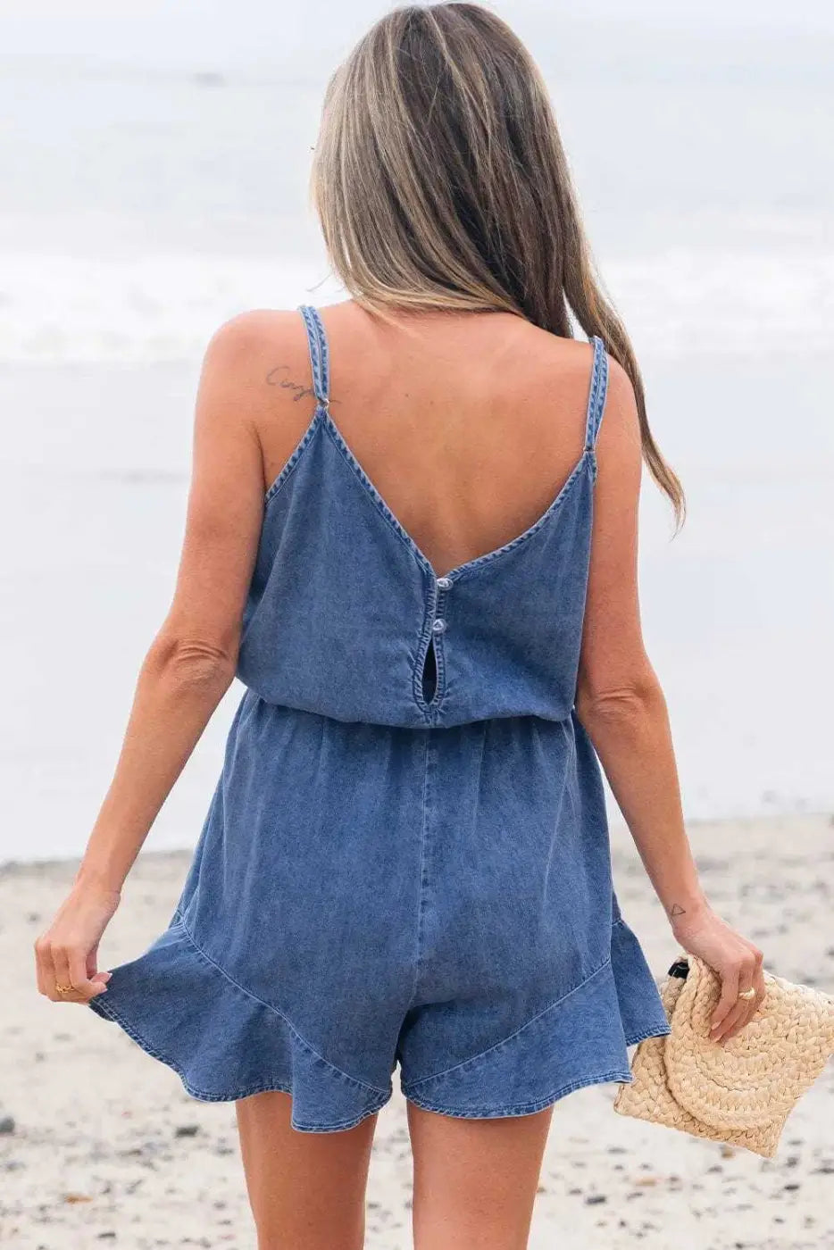 Ashleigh Strappy Chambray Romper