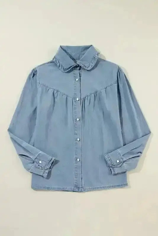 Smart Casual Chambray Denim Shirt Women UK | Cotton