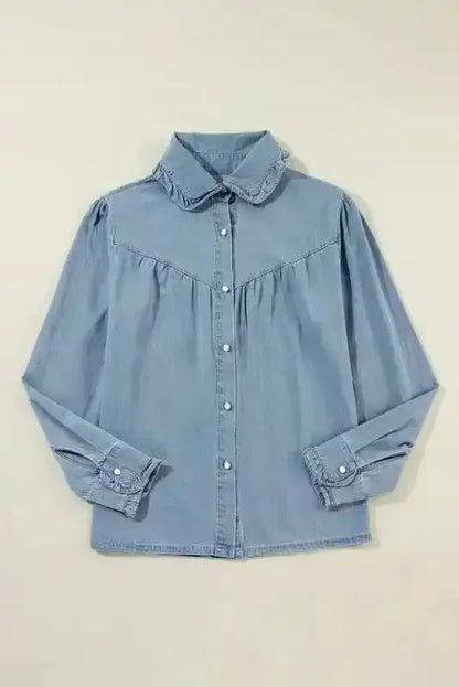 Smart Casual Chambray Denim Shirt Women UK | Cotton