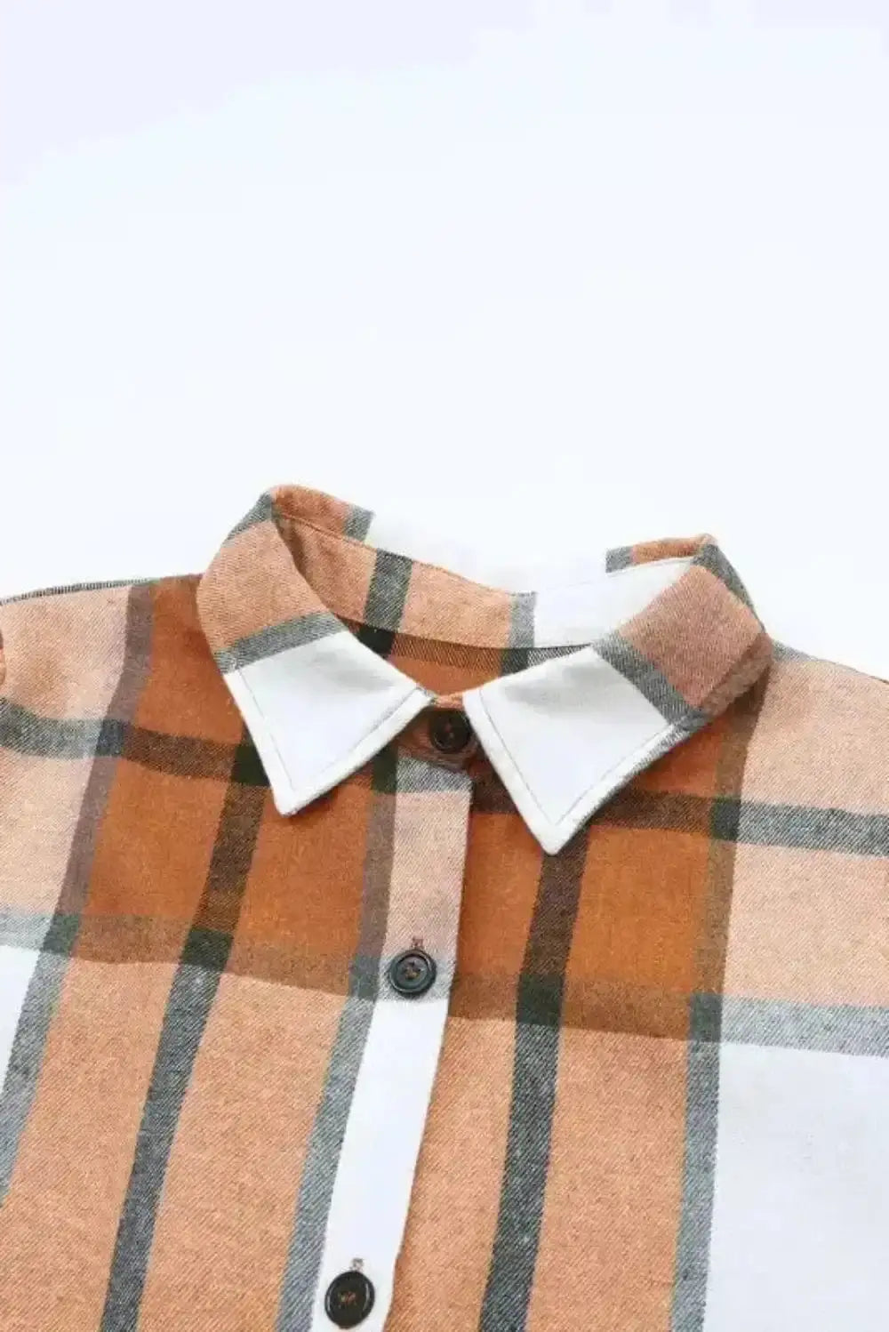 Khaki Plaid Ruffled Sleeve Shirt Dress Women UK