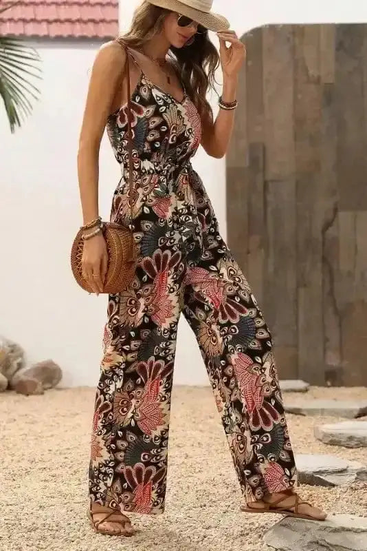 Luxe Floral Belted Jumpsuit