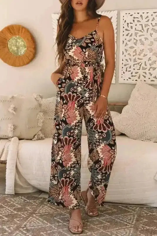 Luxe Floral Belted Jumpsuit