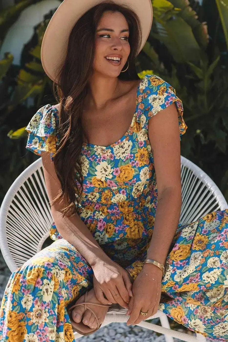 Yellow Floral Elegant Jumpsuit