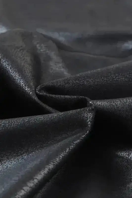 Black Crossed Waist High Rise Leather Look Leggings