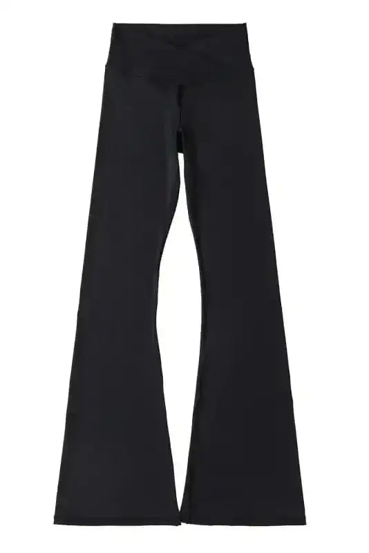 Black V-Waist Flared Leggings