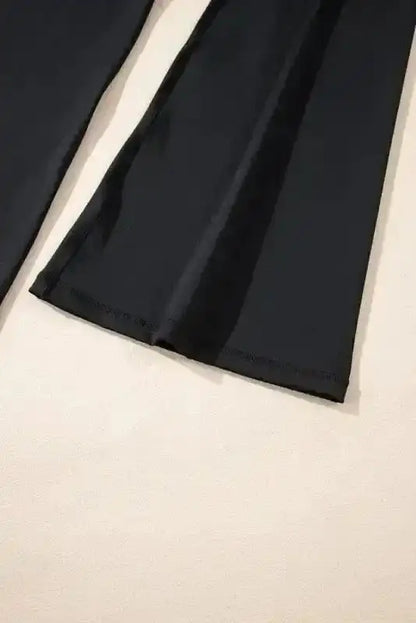 V-Curve Black Flared Leggings