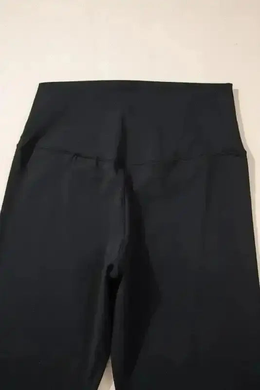 Black V-Waist Flared Leggings