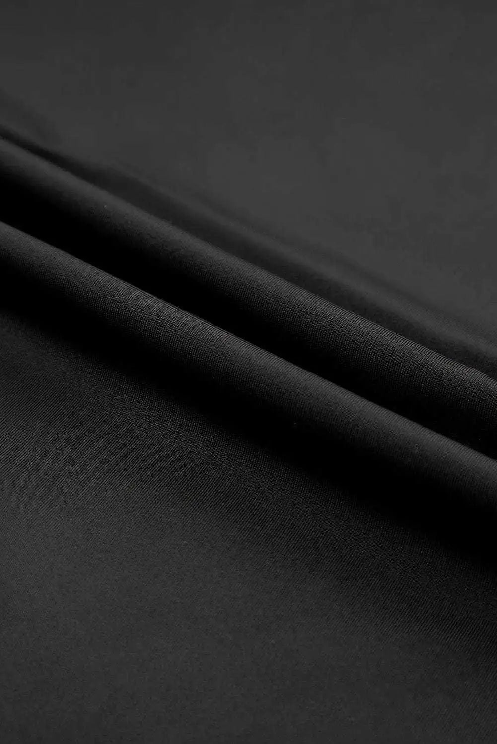 Black Ruched Swim Dress Cut-Out Padded Cups Flare Hem