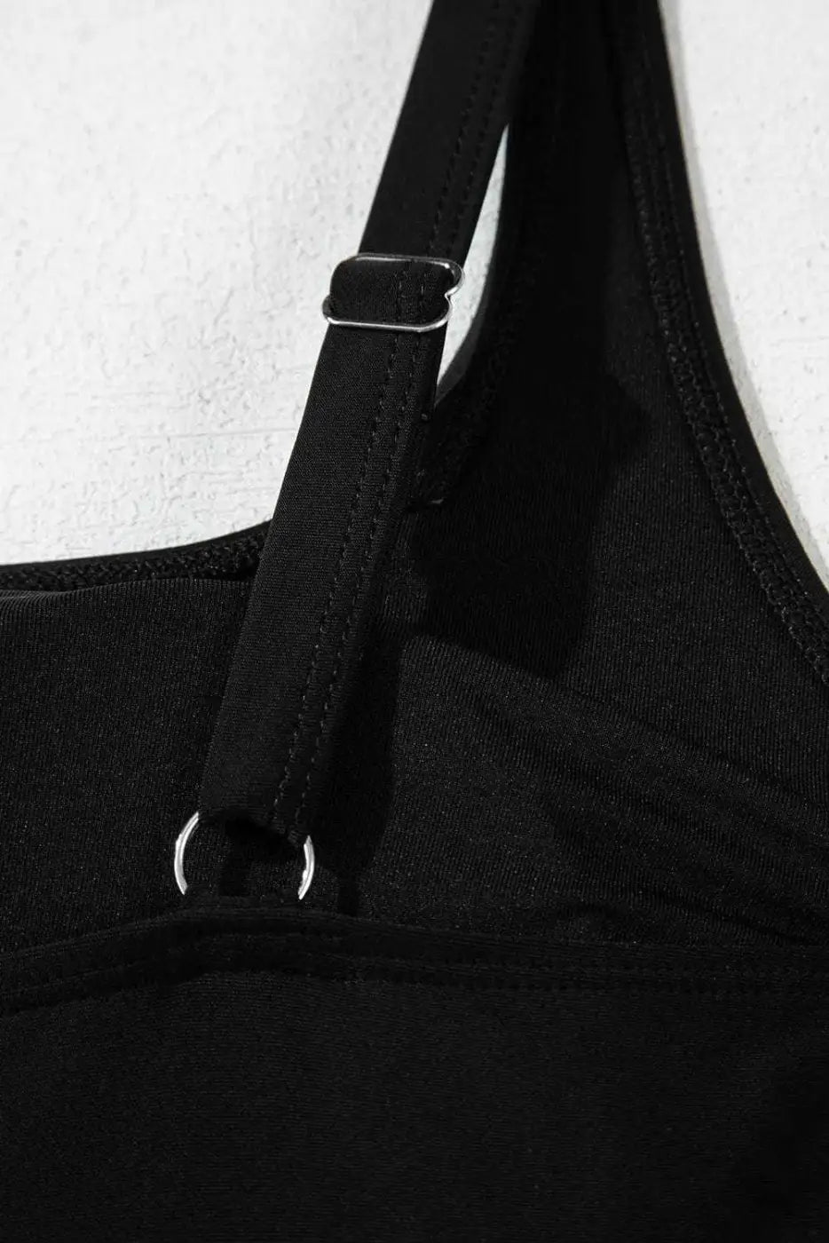 Black Sleek Side-Tied Swim Dress Women UK