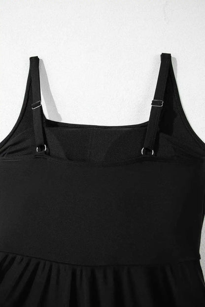 Black Sleek Side-Tied Swim Dress Women UK | S–2XL