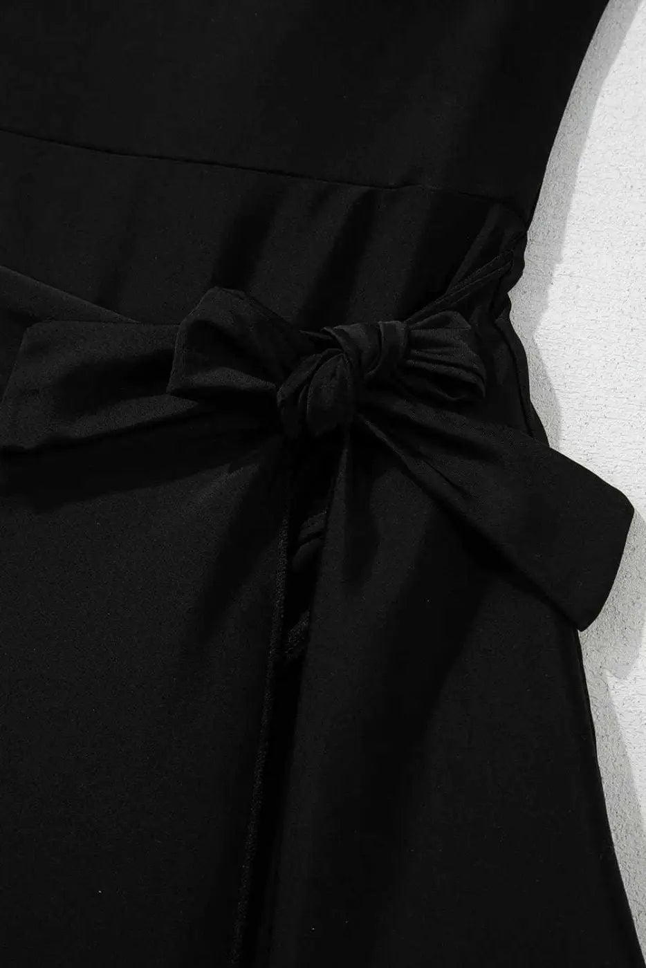Black Sleek Side-Tied Swim Dress Women UK