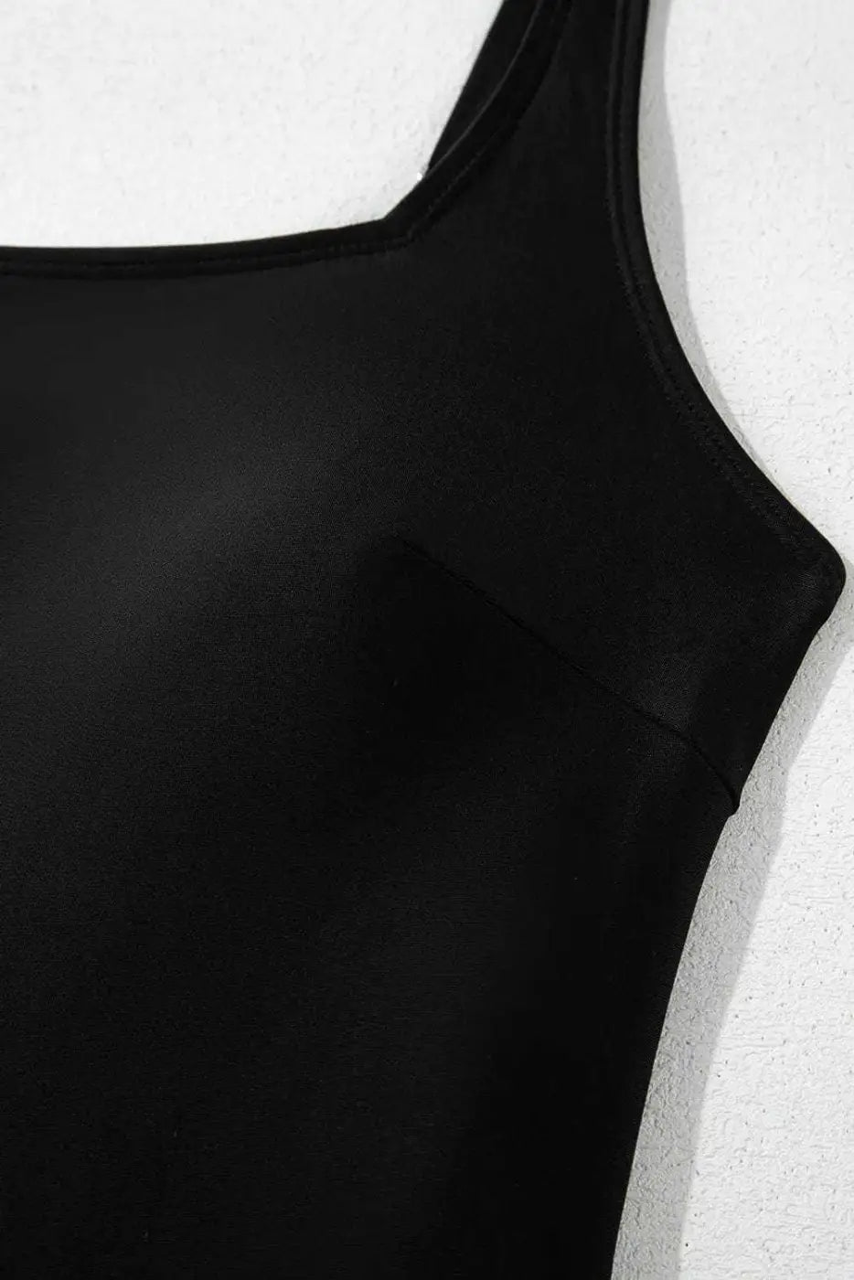 Black Sleek Side-Tied Swim Dress Women UK