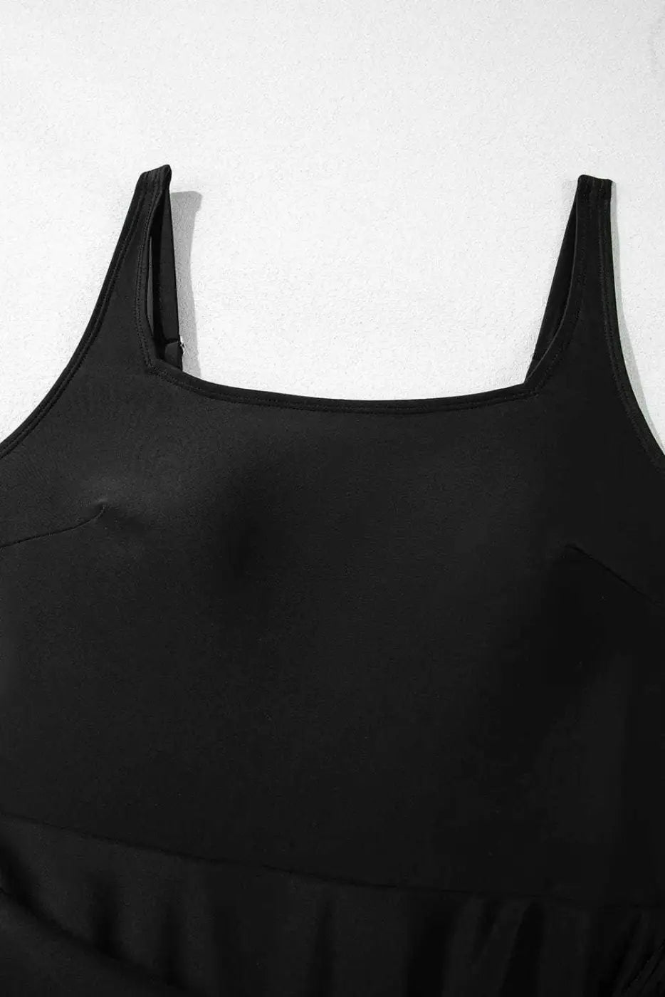 Black Sleek Side-Tied Swim Dress Women UK