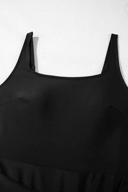 Black Sleek Side-Tied Swim Dress Women UK | S–2XL