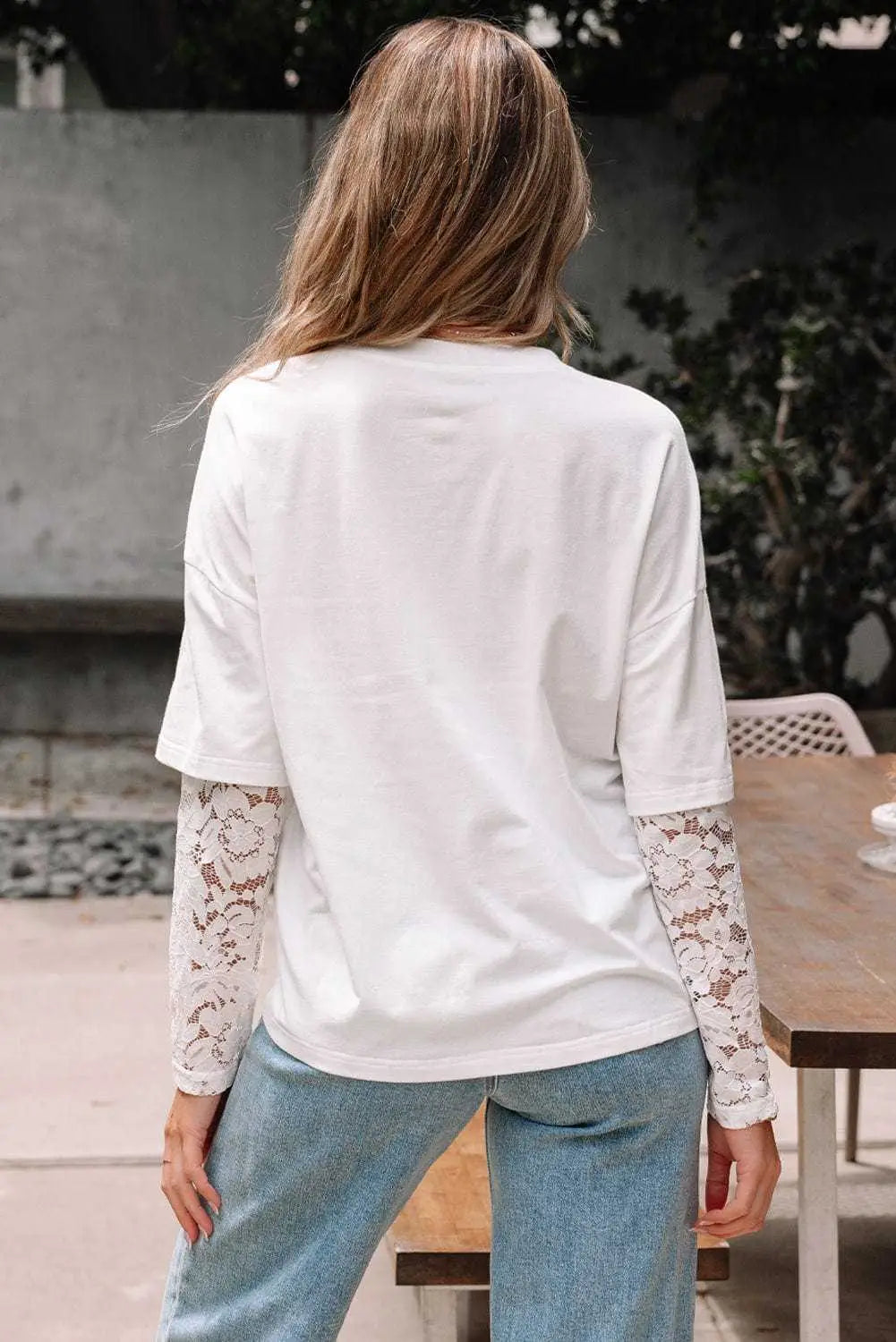 White Romantic Lace Long Sleeve Top Women UK