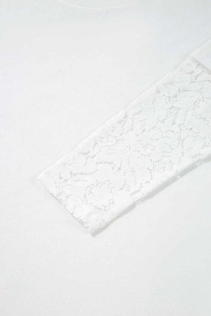 White Romantic Lace Long Sleeve Top Women UK