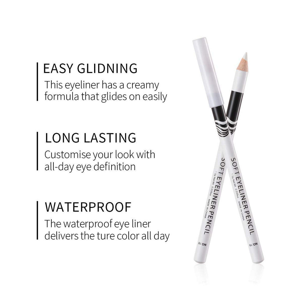 Fashionwu White Eyeliner Pencil – Waterproof, Long-Lasting, Multi-Purpose Eye Makeup Tool (48pcs)