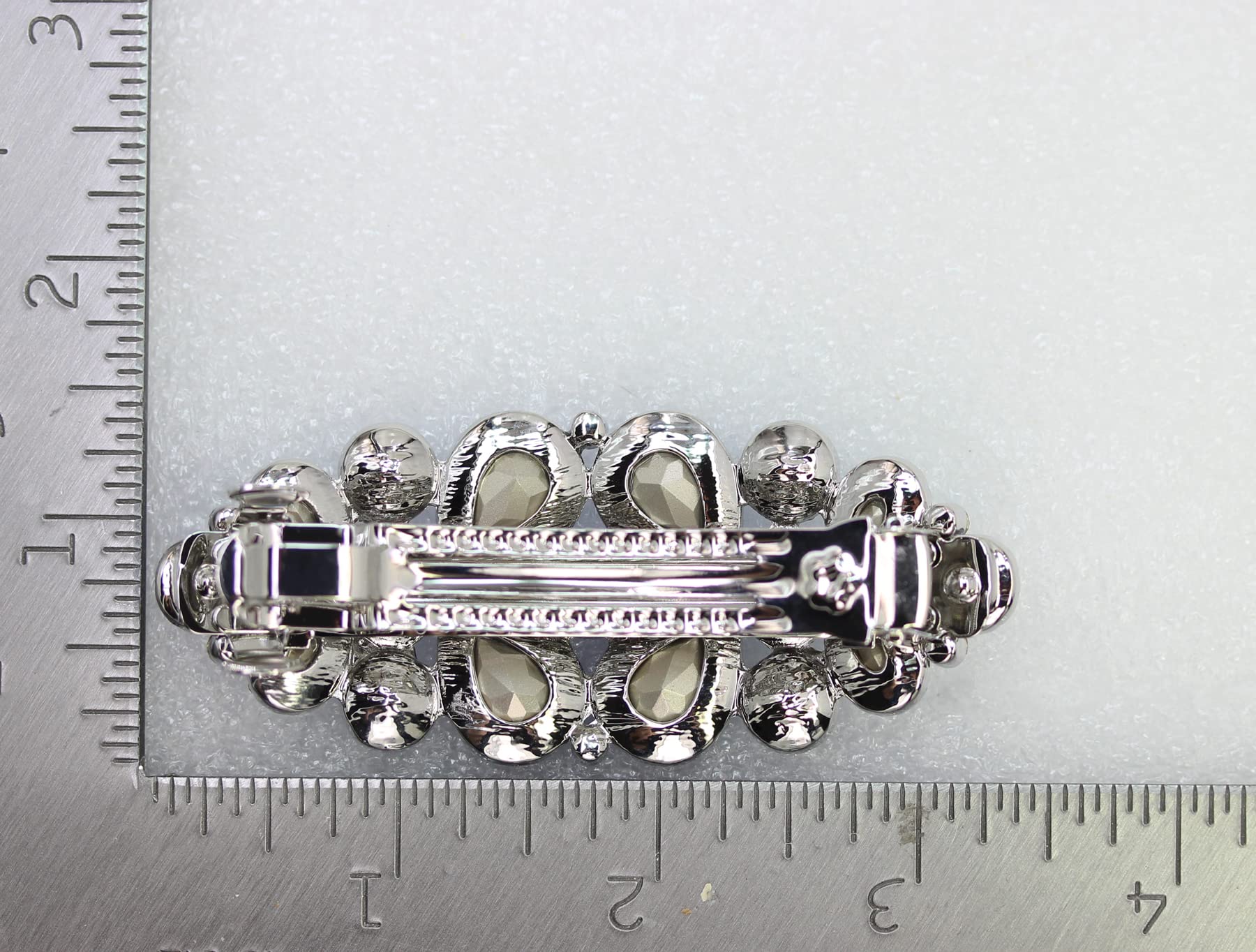 Faship Gorgeous Blue Rhinestone Floral Hair Barrette Clip | Bridal Jewelry