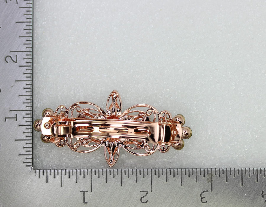 Faship Gorgeous Green Rhinestone Flora Hair Barrette Clip – Emerald Crystal Jewelry