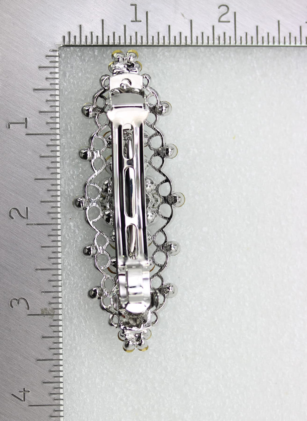 Faship Gorgeous Navy Blue Rhinestone Floral Hair Barrette | Bridal & Prom Accessory