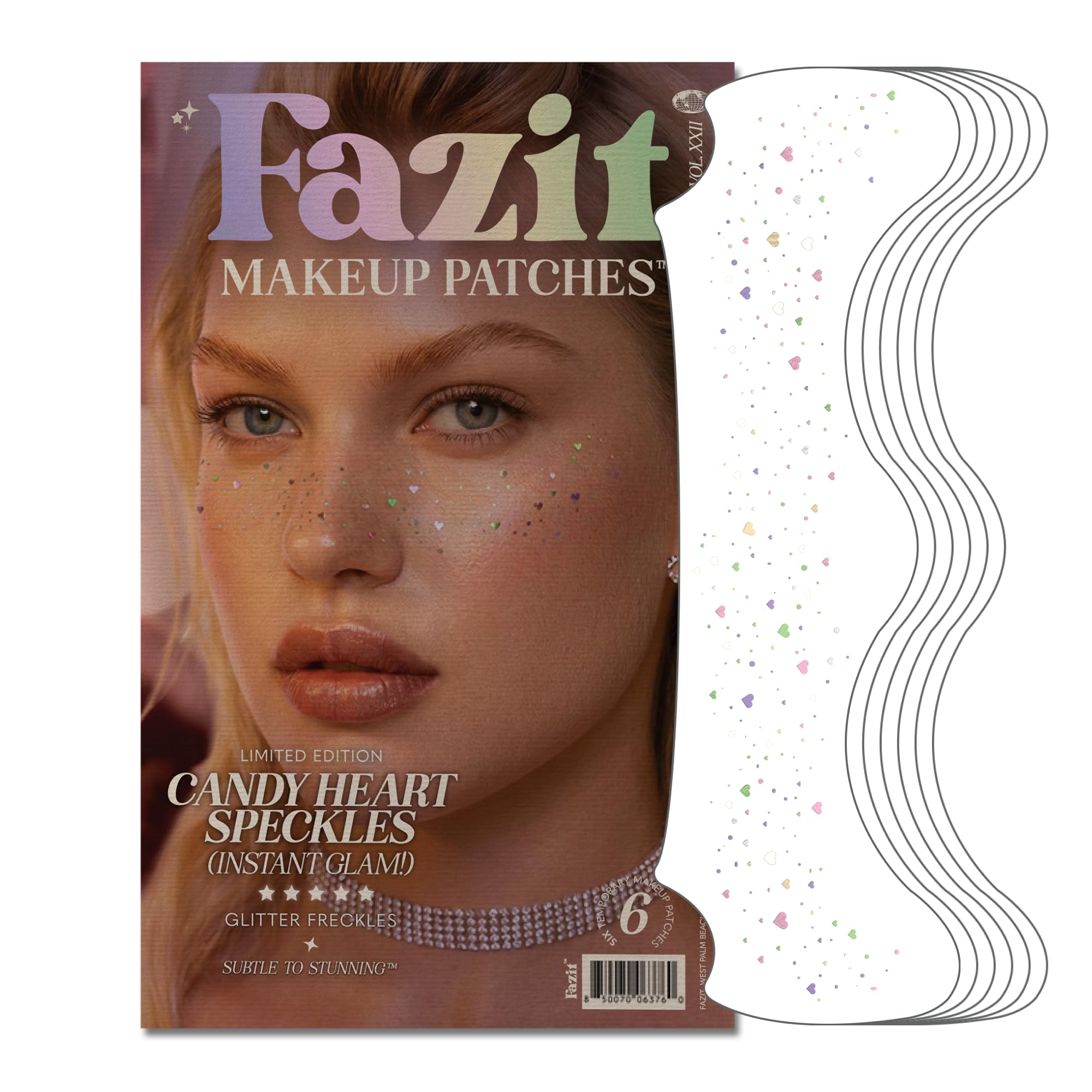 Fazit Candy Heart Speckles Makeup Patches – Easy-Apply, Waterproof Glitter Face Patches