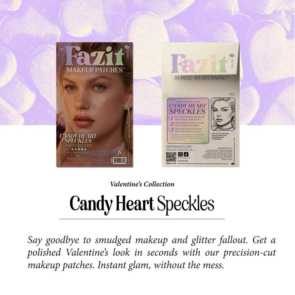 Fazit Candy Heart Speckles Makeup Patches – Easy-Apply, Waterproof Glitter Face Patches