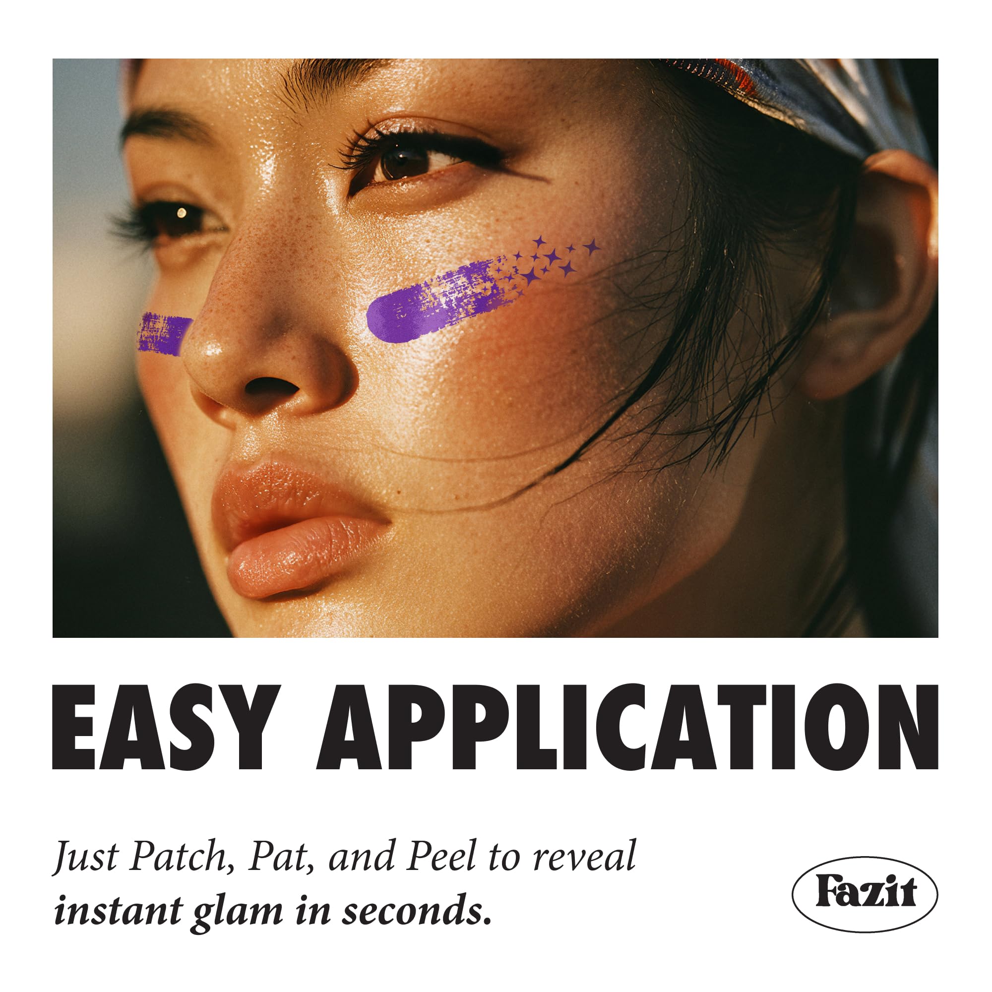 Fazit Purple Game Day Makeup Patches – Glow Up Glitter Speckles for Face
