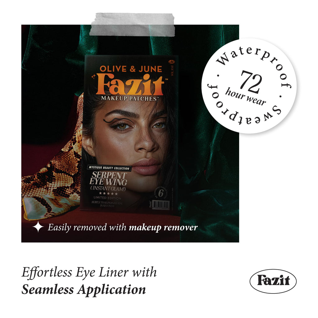 Fazit Makeup Patches – Halloween Serpent Eye Wings Glitter for Festival Glam