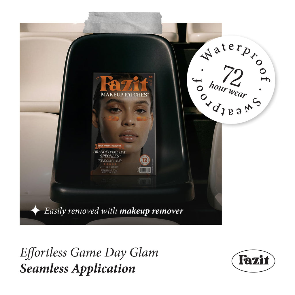 Fazit Makeup Patches - Orange Game Day Speckles | Glow Up Glitter Face Patches