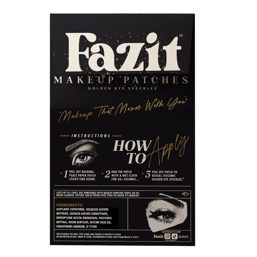 Fazit Golden Eye Speckles Makeup Patches – Glitter Face Patches for Women