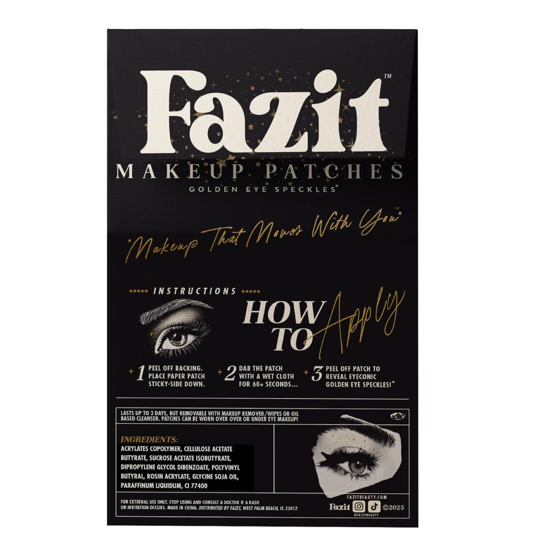 Fazit Golden Eye Speckles Makeup Patches – Glitter Face Patches for Women