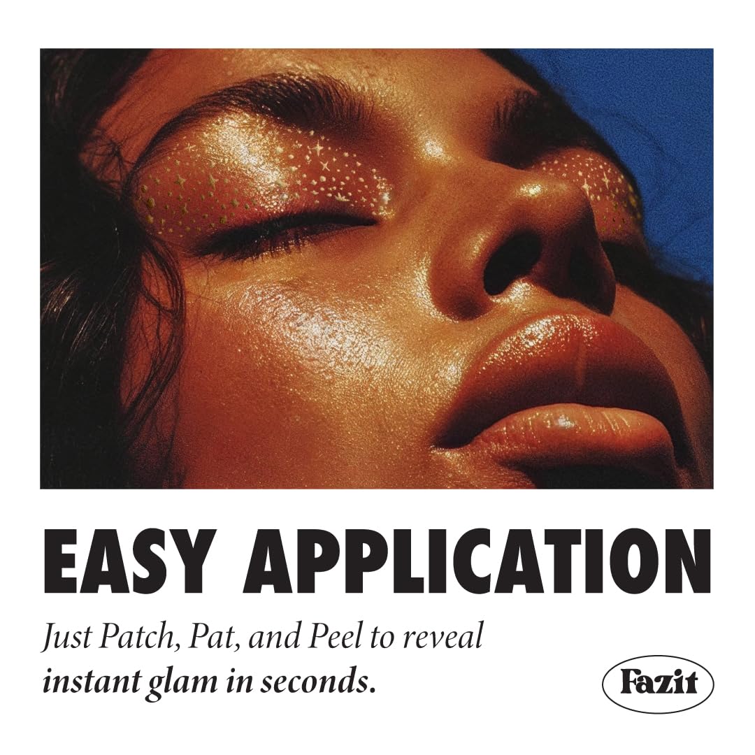 Fazit Golden Eye Speckles Makeup Patches – Glitter Face Patches for Women