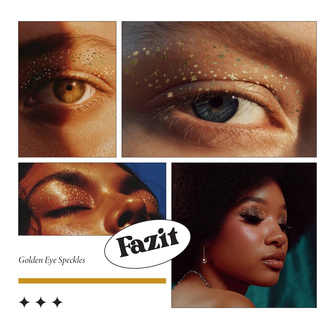 Fazit Golden Eye Speckles Makeup Patches – Glitter Face Patches for Women