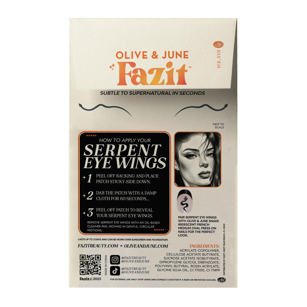 Fazit Makeup Patches – Halloween Serpent Eye Wings Glitter for Festival Glam
