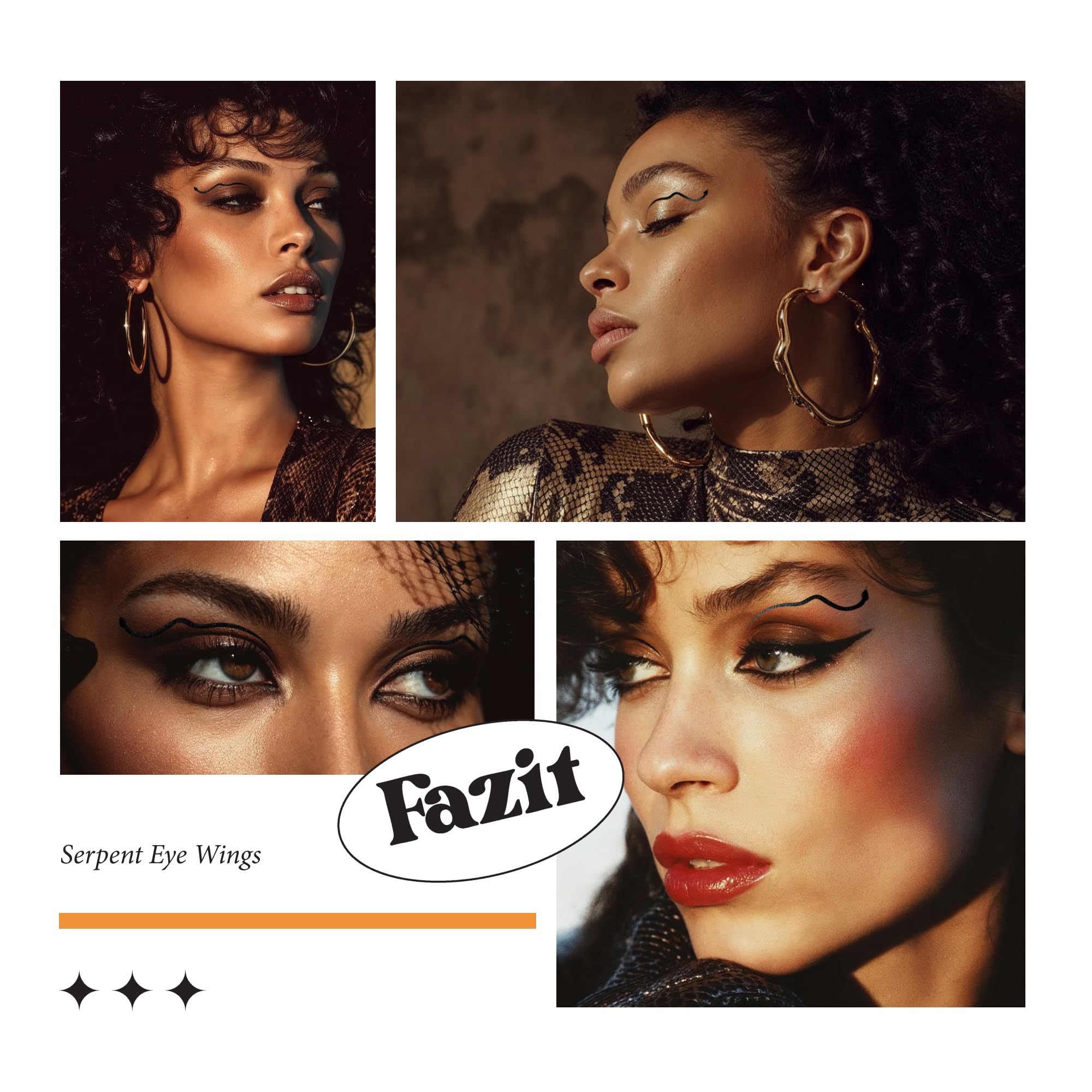 Fazit Makeup Patches – Halloween Serpent Eye Wings Glitter for Festival Glam