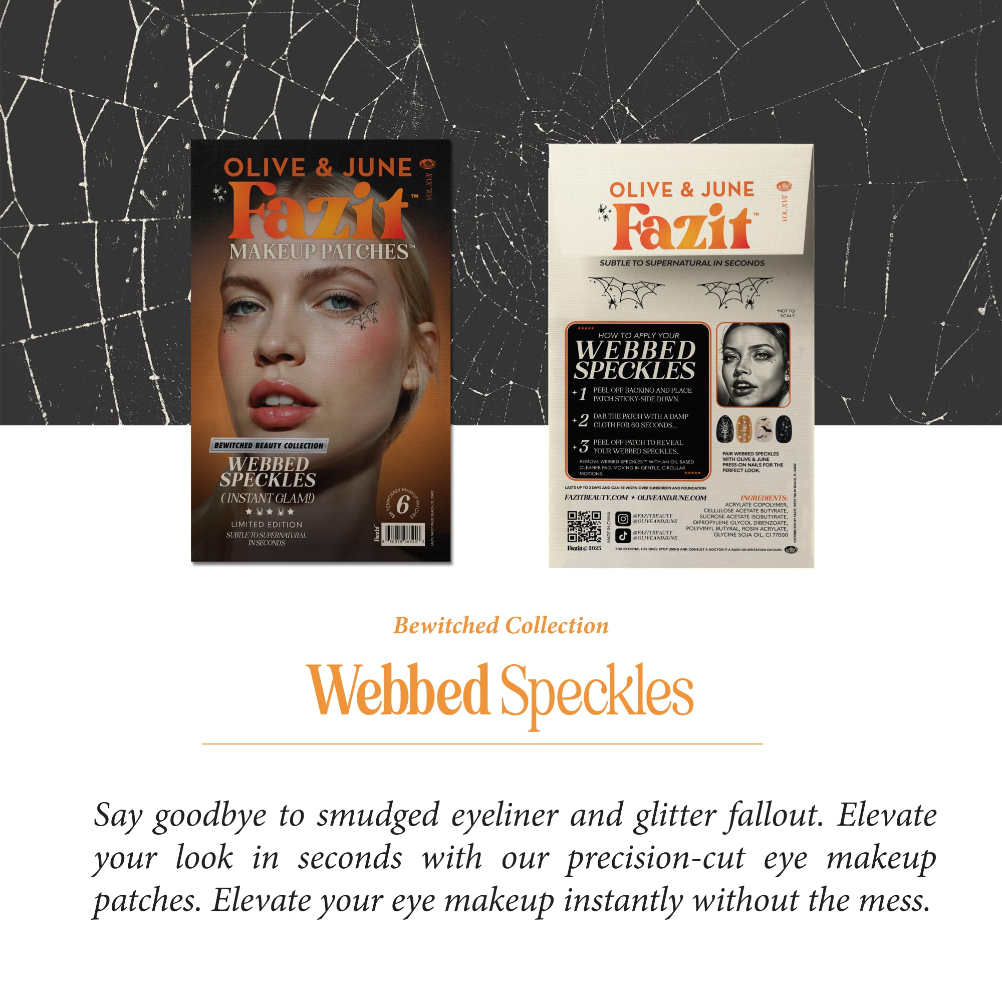 Fazit Makeup Patches - Halloween Webbed Speckles for Glow-Up Glitter