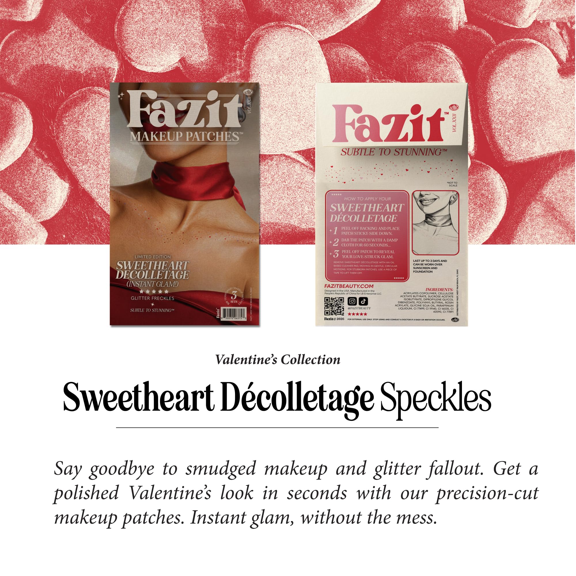 Fazit Makeup Patches: Sweetheart Decolletage Speckles – Waterproof Glitter Patches for Face